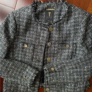 Ted Baker Black and White Tweed Blazer